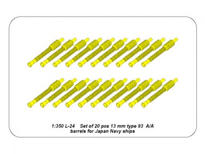 Set of 20 pcs 13 mm type 93 A/A barrels for Japan Navy ships - 6