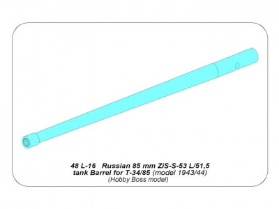 Lufa 85 mm ZiS-S-53 L/51 do radzieckiego czołgu T-34/85 model 43/44 - 6
