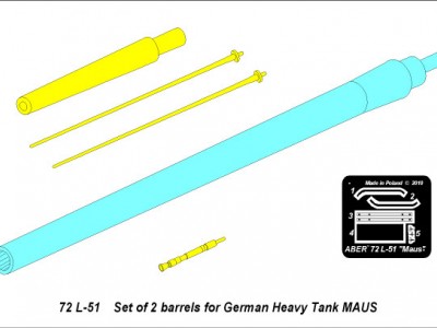 Zestaw 2 Luf do niemieckiego ciężkiego czołgu MAUS - 8