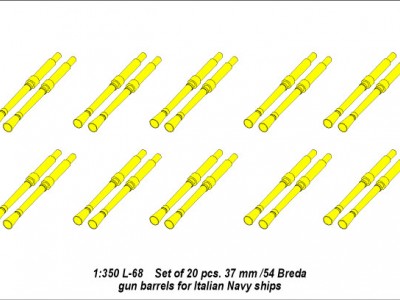 Zestaw 20 luf do działek 37mm/54  Breda do Włoskich okrętów - 6