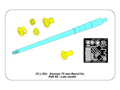 Lufa 75 mm do niemieckiej armaty p/p Pak40 – późna wersja
