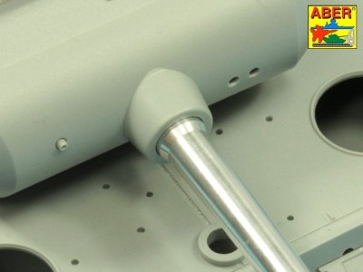 7,5cm gun barrel with single baffle muzzle brake for German Tank Tiger I, Ausf.H2 (Dragon) - 6