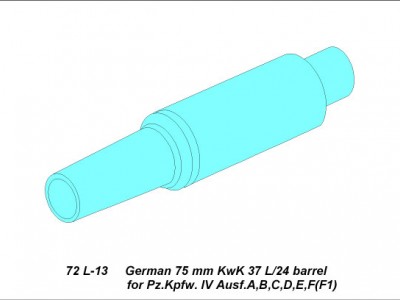 German 75mm KwK 37 L/24 barrel for Pz.Kpfw. IV. Ausf. A,B,C,D,E,F(F1) - 4