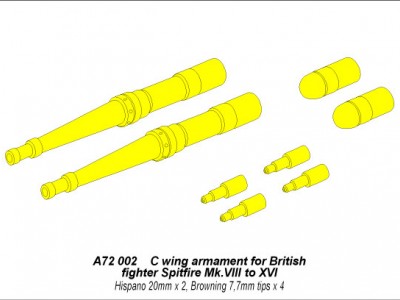 Zestaw uzbrojenia  do brytyjskiego myśliwca Spitfire Mk. VIII do XVI skrzydło typu C - 10