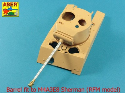 U.S 76 mm M1A2 barrel with muzzle brake for Sherman M4 series tanks with M62 mount - 17