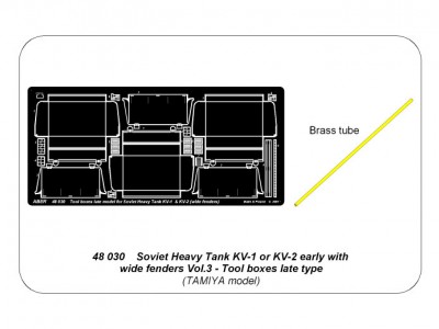 Radziecki czołg ciężki KW-I lub KW-2 wczesnej produkcji z szerokimi błotnikami - cz. 2 - zestaw dodatkowy - zasobniki na narzędzia późnego typu - 4