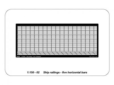 Ship railing - five horizontal bars - 5