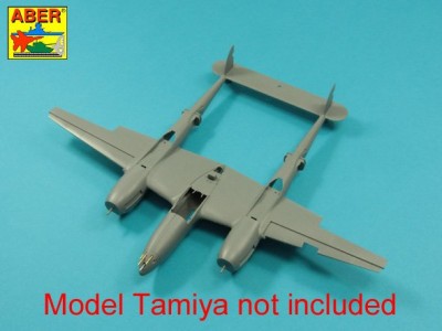 Zestaw uzbrojenia do amerykańskiego myśliwca  Lockheed P-38 F/G Lighting: 1 x 20mm  4x 12,7mm  - 4