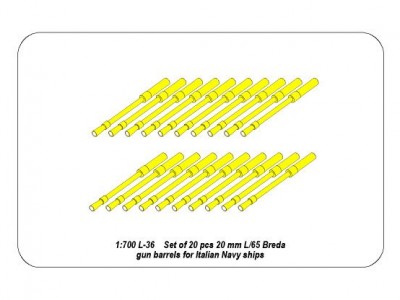 Set of 20 pcs 20 mm L/65 Breda gun barrels for Italian Navy ships - 5