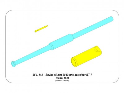 Soviet 45 mm 20 K tank barrel for BT-7