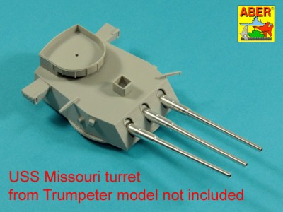 Main Armament for US battleship Iova or Missouri 406mm x9, 127mm x20 - 7