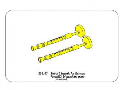 Set of 2 barrels for German Tank MG 34 machine guns