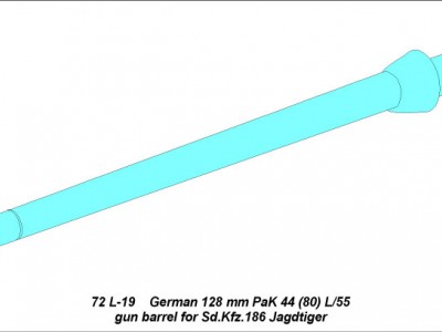 German 128mm PaK 44 (80) L/55 gun barrel for Sd.Kfz.186 Jagdtiger - 5