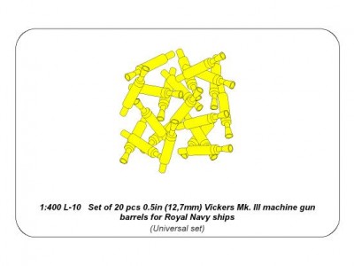 Set of 20 pcs (12,7mm) Vickers Mk.III machine gun barrels for Royal Navy ships - 7