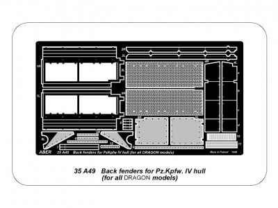 Back fenders for all models of Panzers IV - 4