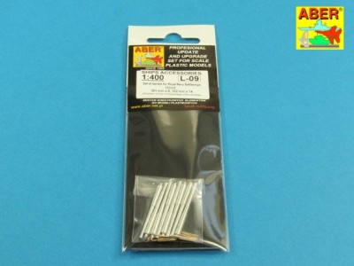 Set of barrels for Royal Navy Battleships Hood 381 mm x 8, 102 mm x 14 - 9