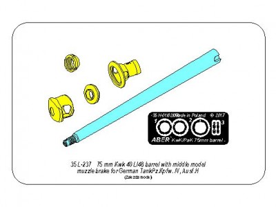 75mm KwK40L/48 barrel with middle model muzzle brake for Germ.Pz.Kpfw.VI, Ausf.H - 9