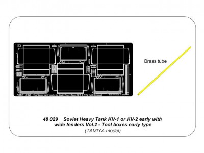 Radziecki czołg ciężki KW-I lub KW-2 wczesnej produkcji z szerokimi błotnikami - cz. 2 - zestaw dodatkowy - zasobniki na narzędzia wczesnego typu - 4