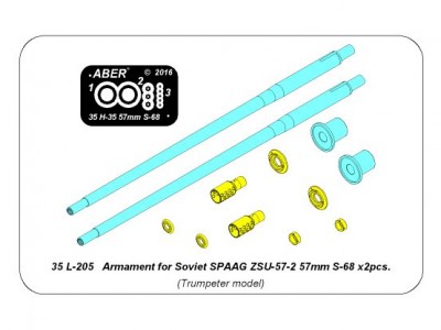 Armament for Soviet SPAAG ZSU-57-2 57mm S-68 x2pcs. - 11