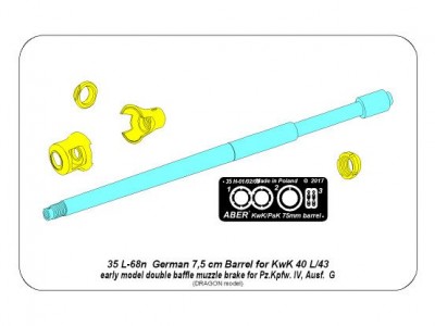 German 75mm barrel for KwK40L/43 with early model muzzle brake for Pz.Kpfw. VI, Ausf.G - 10