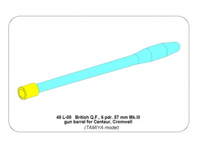 British Q.F., 6 pdr. 57 mm Mk.III gun barrel for Centaur, Cromwell - 8