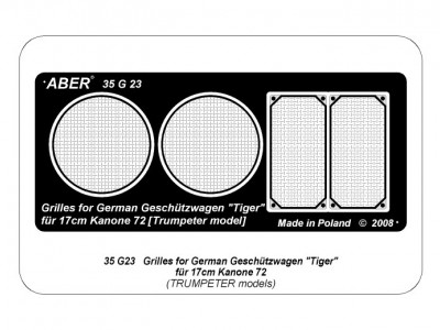 Siatki do niemieckiego działa samobieznego Geschützwagen ''Tiger'' für 17cm Kanone 72 - 6