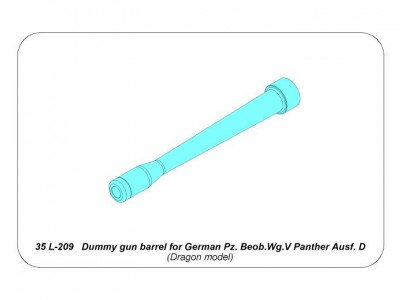 Dummy gun barrel for German Pz. Beob.Wg.V Panther Ausf. D - 9