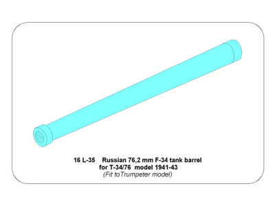 Russian 76,2 mm F-34 tank barrel  for T-34/76  model 1941-43