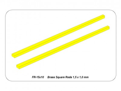Prostokątne pręty mosiężne 1,5x1,0 mm długość 245mm x 2 - 5