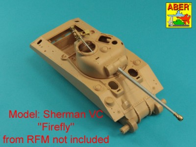 76,2mm Ordinance Q.F. 3-in. 17 PDR. Mk. IV barrel with muzzle brake for Sherman VC ''Firefly'' - 6