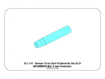 German 15cm StuH 43 Barrel for Stu.Pz. IV BRUMBAR - 9