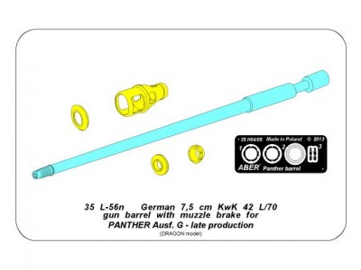 German 7,5cmKwK42L/70 gun barrel with muzzle brake for Panther Ausf. G Late production - 10
