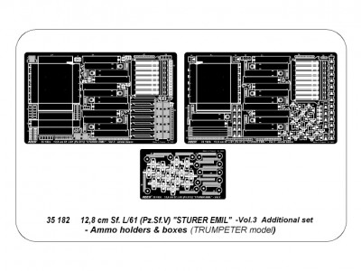 German tank destroyer 12,8 cm Sf. L/61 (Pz.Sf.V) ''Sturer Emil'' - vol. 3 - additional set - ammo holders and boxes