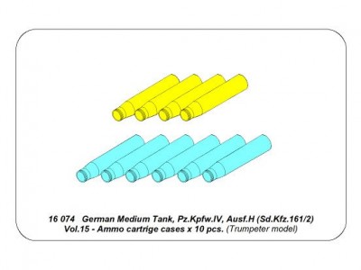 Niemiecki Średni Czołg Pz.Kpfw. IV, Ausf.H (Sd.Kfz. 161/2) cz.15 - zestaw dodatkowy - same łuski x 10szt. - 4