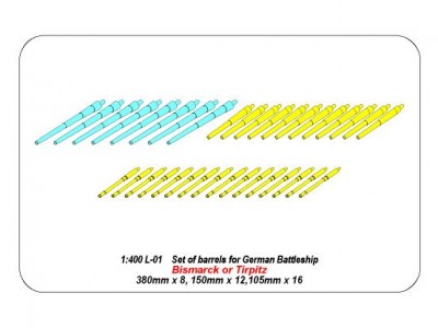 Set of barrels for German Battleship: Bismarck,Tirpitz - 4