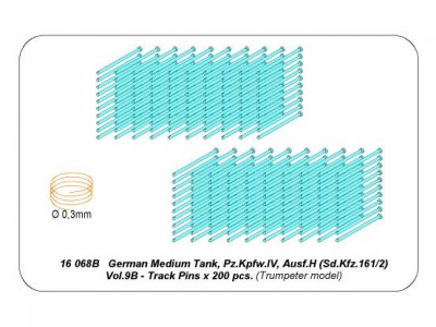 Zestaw sworzni do gąsienic czołgu Panzer IV x200 szt. - 9