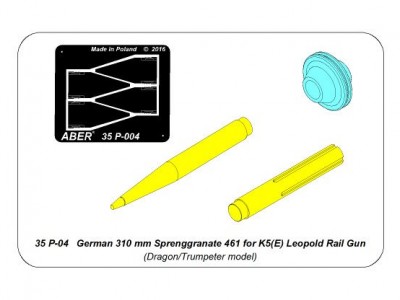 German 310 mm Sprenggranate 4861 for K5(E) Leopold Rail Gun - 8