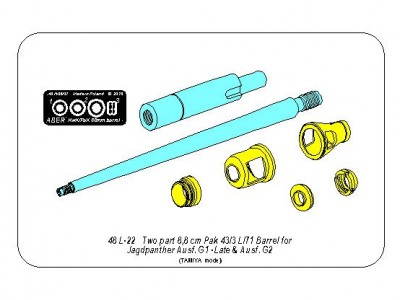 German Two part 8,8cm Pak 43/3 (L/71) Barrel for Jagdpanther G1-Late  G2 - 14