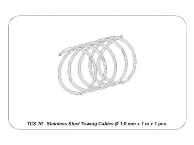 Linka stalowa na liny holownicze ø1,0mm, długość1m - 5