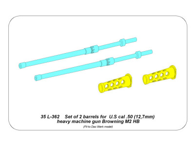 Set of 2 barrels for  U.S cal .50 (12,7mm) heavy machine gun Browning M2 HB
