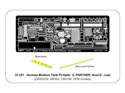 German medium tank Pz.Kpfw. V, Ausf.G (Sd.Kfz. 171) Panther Ausf.G late - basic set - 22