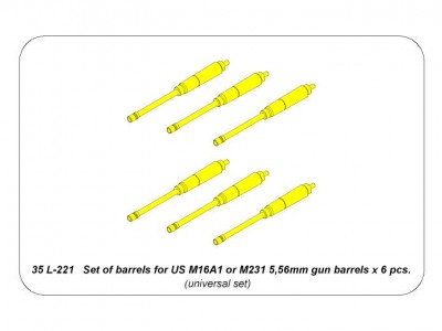 Set of barrels for US M16A1 or M231 5,56mm gun barrels x 6 pcs. - 6