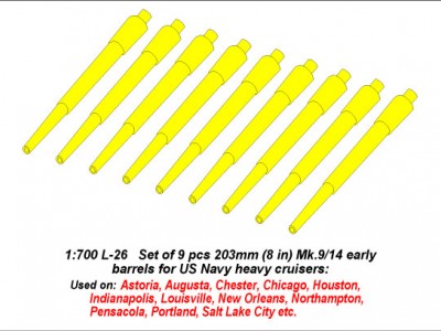 Zestaw 9 luf 203 mm do okrętów typu New Orleans - 4