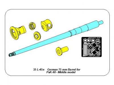 German 75 mm Barrel for PaK 40 - middle model