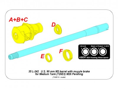 90 mm M3 lufa z hamulcem wylotowym do czolgu T26E3 , Pershing - 15