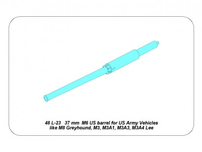 37mm M6 US barrel to M8 Greyh,M3,M3A1,M3A3,M3A4 Lee - 8