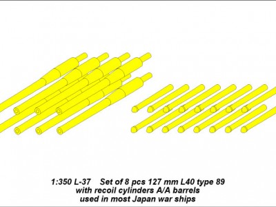Set of 8 pcs 127 mm barrels  with recoil for Japan ships - 7