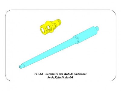 Lufa 75 mm KwK 40 L/43 do czołgu Panzer IV Ausf.G - 7