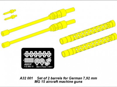 Set of 2 barrels for German 7,92 mm MG 15 aircraft machine guns - 5