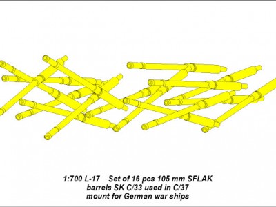 Zestaw 16 luf 105 mm SKC/33nT p/lot na podstawach typu LC/37 do Niemieckich okrętów (późna wersja) - 5